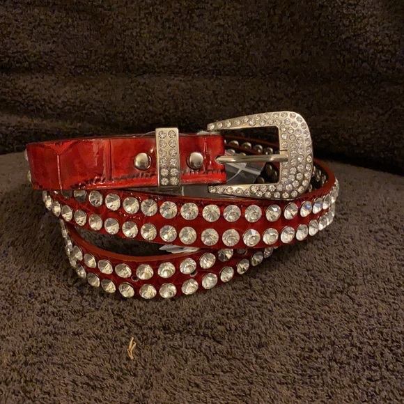 unnamed Accessories - NEW Western Rodeo Red Belt Small Sparkly
